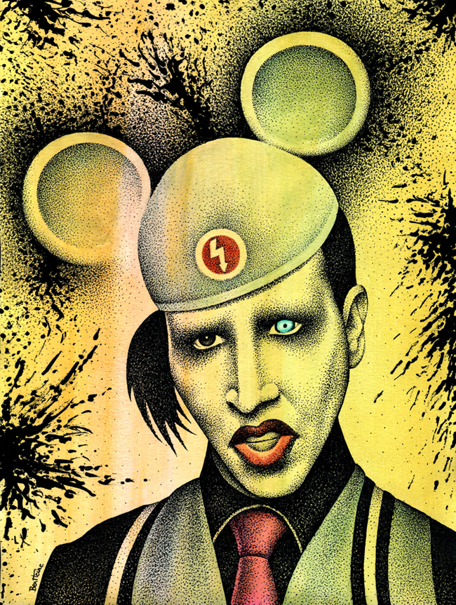 Marilyn Manson Mickey par Ben Heine