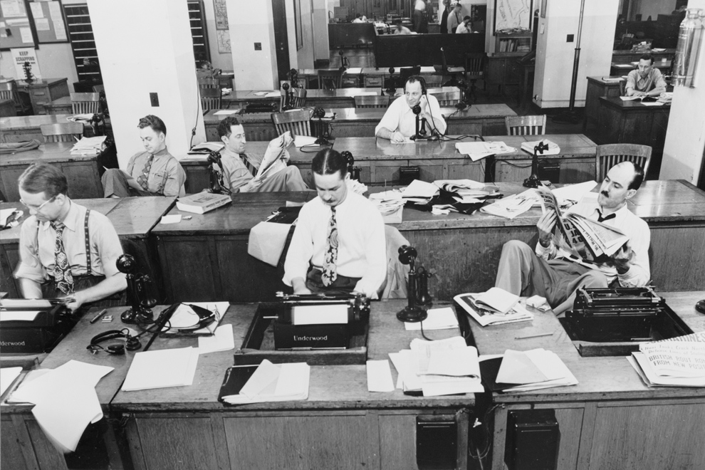 nytimes-newsroom-1942-wikimediacommons